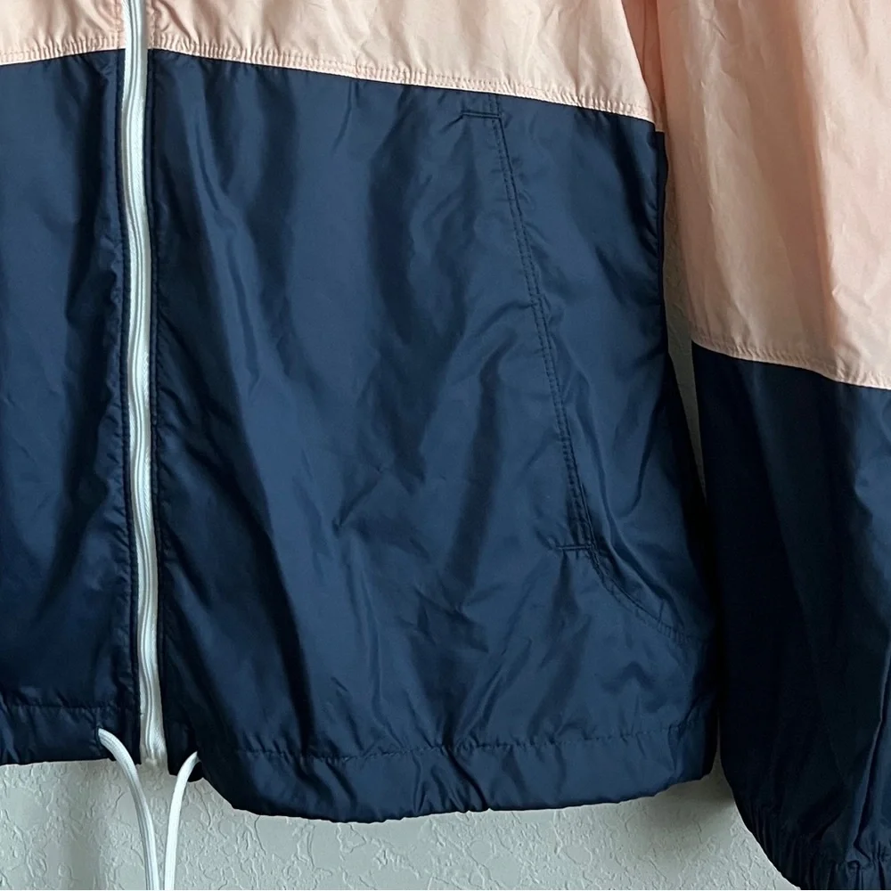 Columbia Flash Forward Windbreaker Hoodie Full Zip Lightweight Pale Pink Navy M - Picture 3 of 10